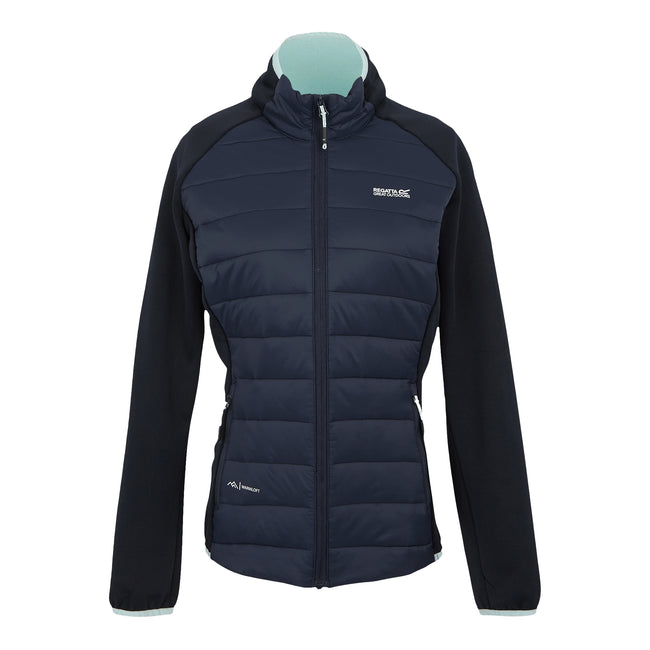 Navy-Icy Morn - Front - Regatta Womens-Ladies Clumber V Hybrid Jacket