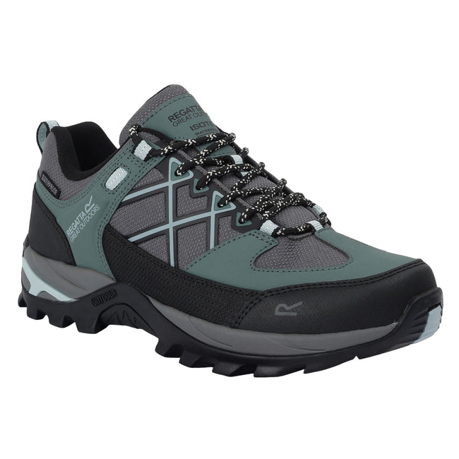 Spruce Green-Granite - Front - Regatta Womens-Ladies Samaris III Low Walking Shoes