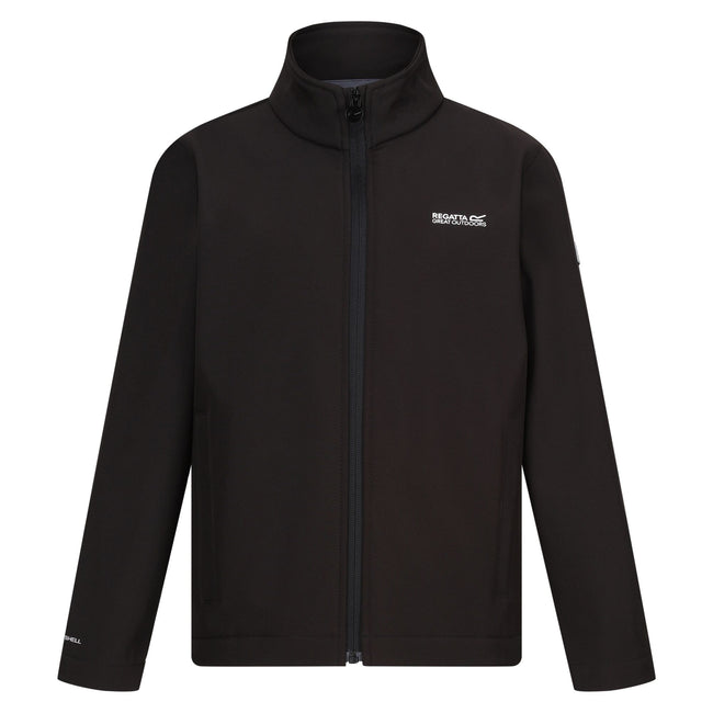 Black - Front - Regatta Childrens-Kids Cera Soft Shell Jacket
