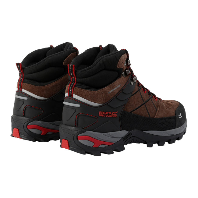 Chestnut-Rio Red - Back - Regatta Mens Samaris Pro II Suede Walking Boots