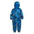 Hawaiian Blue - Front - Regatta Childrens-Kids Pobble Bubbles The Shark Waterproof Puddle Suit