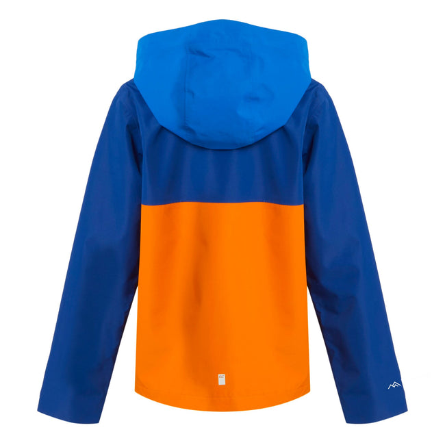 Oxford Blue-New Royal-Persimmon - Back - Regatta Childrens-Kids Hanleigh Waterproof Jacket