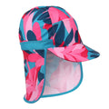 Tahoe Blue-Pink - Side - Regatta Protect II Tropical Leaves Sun Hat