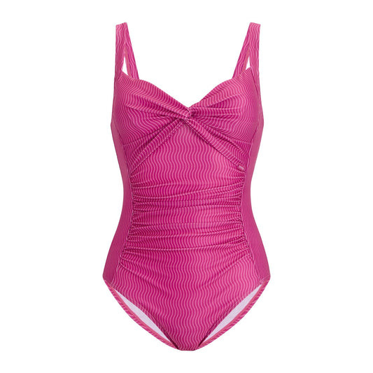 Pink - Front - Regatta Womens-Ladies Sakari Patterned One Piece Swimsuit