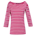 Hot Pink-White - Front - Regatta Womens-Ladies Bayletta 3-4 Sleeve Top
