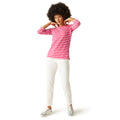 Hot Pink-White - Lifestyle - Regatta Womens-Ladies Bayletta 3-4 Sleeve Top