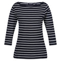 Navy-White - Front - Regatta Womens-Ladies Bayletta 3-4 Sleeve Top