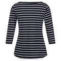 Navy-White - Back - Regatta Womens-Ladies Bayletta 3-4 Sleeve Top