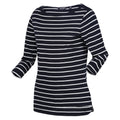 Navy-White - Side - Regatta Womens-Ladies Bayletta 3-4 Sleeve Top