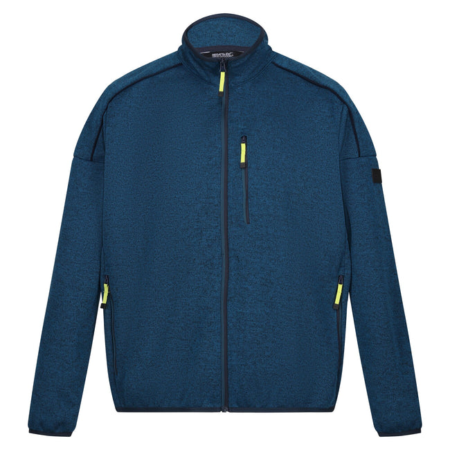 Moroccan Blue-Navy Marl - Front - Regatta Mens Kassam Marl Full Zip Fleece Jacket