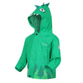 Jellybean Green - Side - Regatta Childrens-Kids Dinosaur Waterproof Jacket