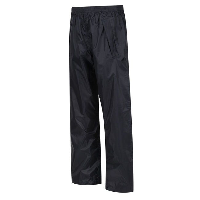 Navy - Side - Regatta Professional Childrens-Kids Waterproof Over Trousers