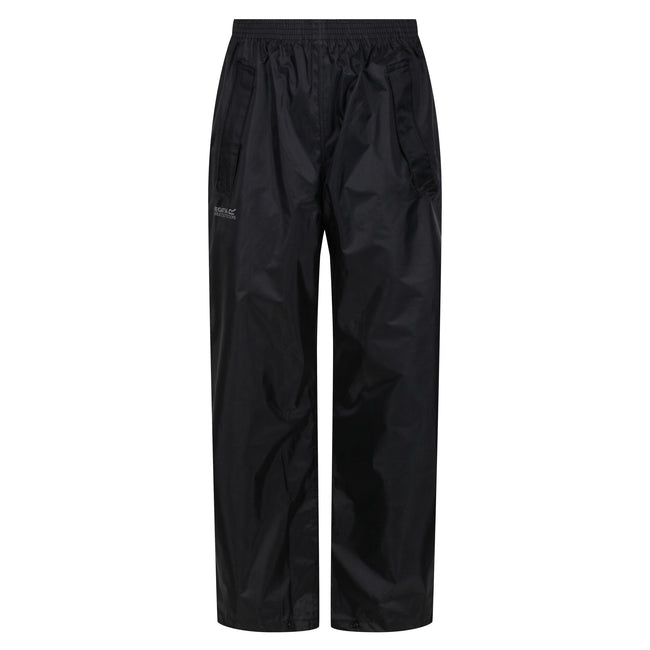 Black - Front - Regatta Professional Childrens-Kids Waterproof Over Trousers