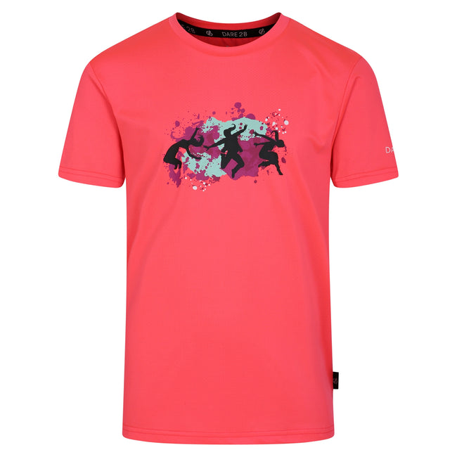 Neon Pink - Front - Dare 2B Childrens-Kids Amuse II Monkey T-Shirt