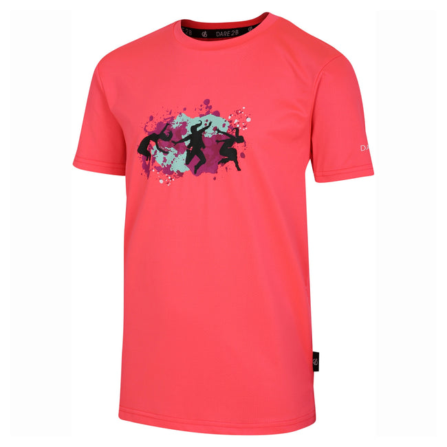 Neon Pink - Side - Dare 2B Childrens-Kids Amuse II Monkey T-Shirt