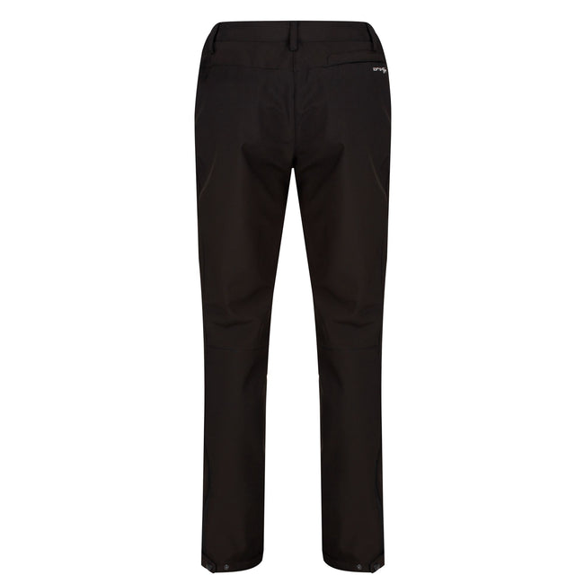 Black - Close up - Regatta Great Outdoors Womens-Ladies Geo Softshell II Long Leg Trousers
