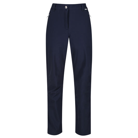 Navy - Front - Regatta Great Outdoors Womens-Ladies Geo Softshell II Long Leg Trousers