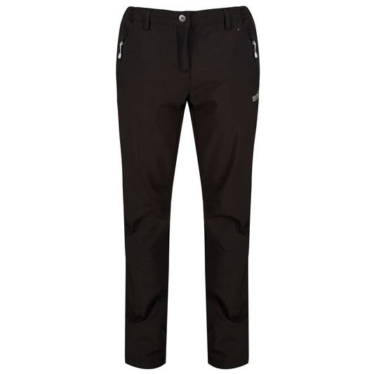 Black - Front - Regatta Great Outdoors Womens-Ladies Geo Softshell II Long Leg Trousers