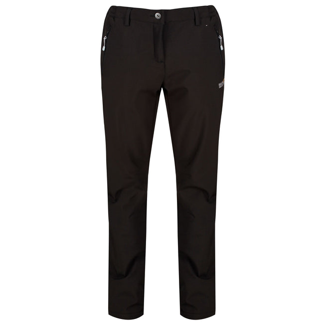 Black - Front - Regatta Great Outdoors Womens-Ladies Geo Softshell II Regular Leg Trousers