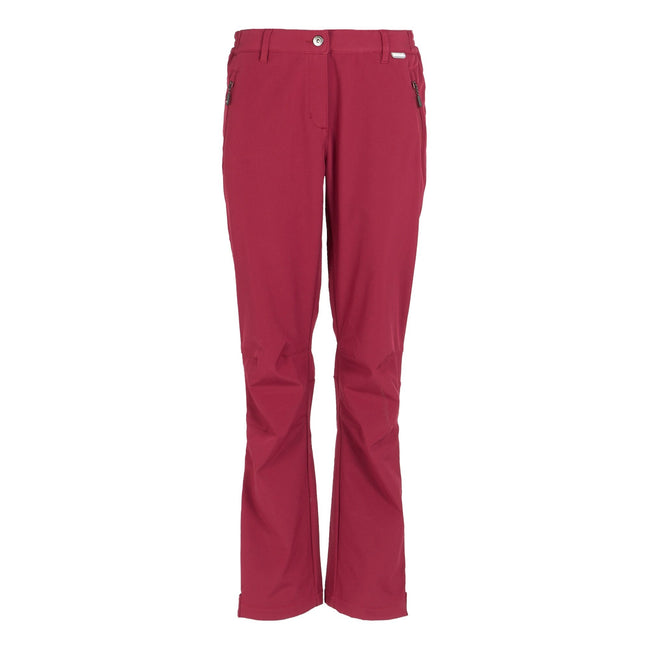 Rumba Red - Front - Regatta Great Outdoors Womens-Ladies Geo Softshell II Regular Leg Trousers