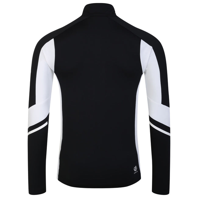 Black-White - Back - Dare 2B Mens Speed Core Stretch Half Zip Base Layer Top
