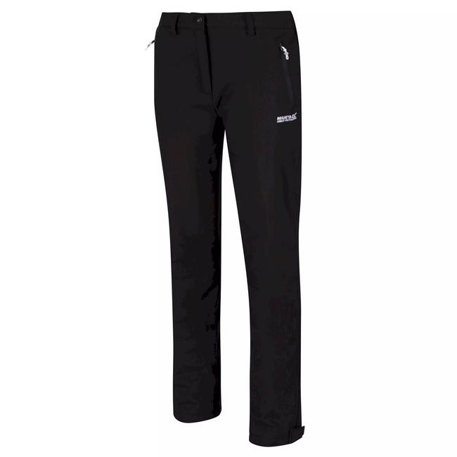 Black - Side - Regatta Great Outdoors Womens-Ladies Geo Softshell II Short Leg Trousers