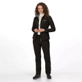 Black - Pack Shot - Regatta Great Outdoors Womens-Ladies Geo Softshell II Short Leg Trousers