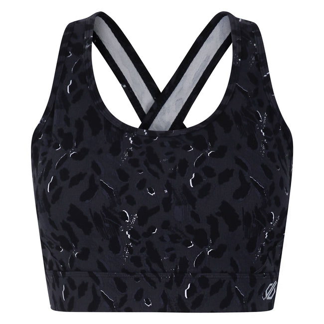 Black - Front - Dare 2B Womens-Ladies Swift II Animal Print Sports Bra
