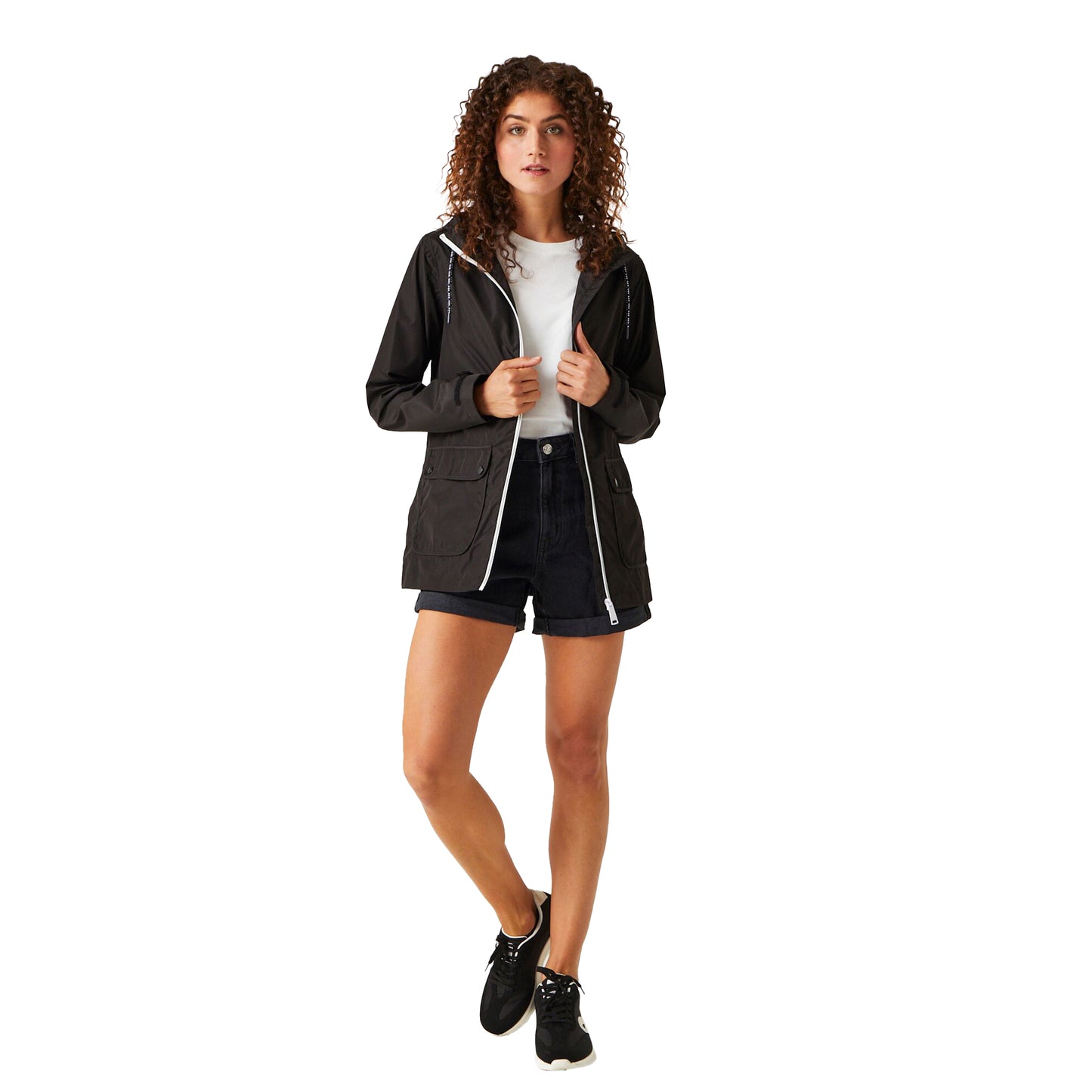 Black - Close up - Regatta Womens-Ladies Bayletta Waterproof Jacket