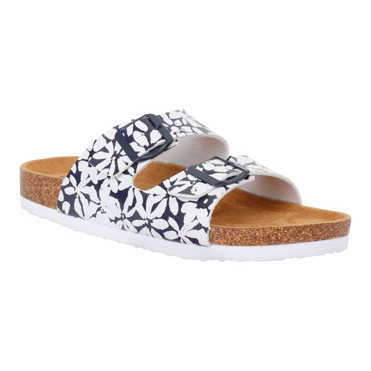 Navy-White - Front - Regatta Womens-Ladies Mia Double Strap Sandals