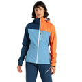Niagara Blue-Satsuma - Lifestyle - Dare 2B Womens-Ladies Lexan Colour Block Soft Shell Jacket