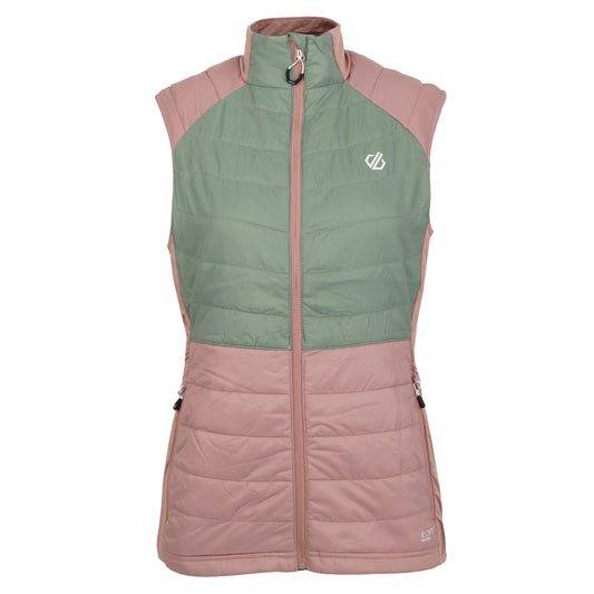 Dusky Rose-Lilypad Green - Front - Dare 2B Womens-Ladies Culmination Wool Padded Gilet
