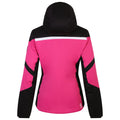 Pure Pink-Black - Back - Dare 2B Womens-Ladies Rocker Hooded Jacket