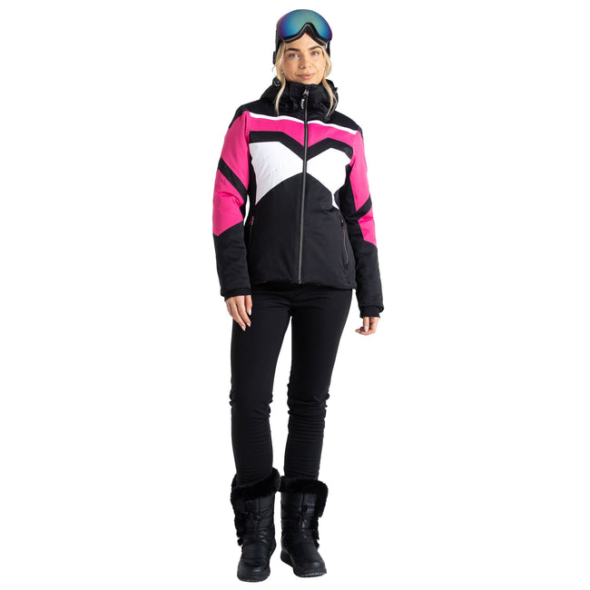 Pure Pink-Black - Lifestyle - Dare 2B Womens-Ladies Rocker Hooded Jacket