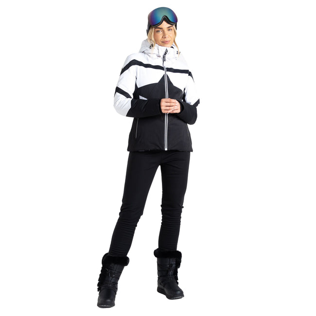 Black-White - Lifestyle - Dare 2B Womens-Ladies Rocker Hooded Jacket