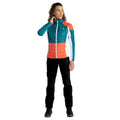 Fortune Green-Neon Peach-White - Close up - Dare 2B Womens-Ladies Culmination Wool Padded Hybrid Jacket