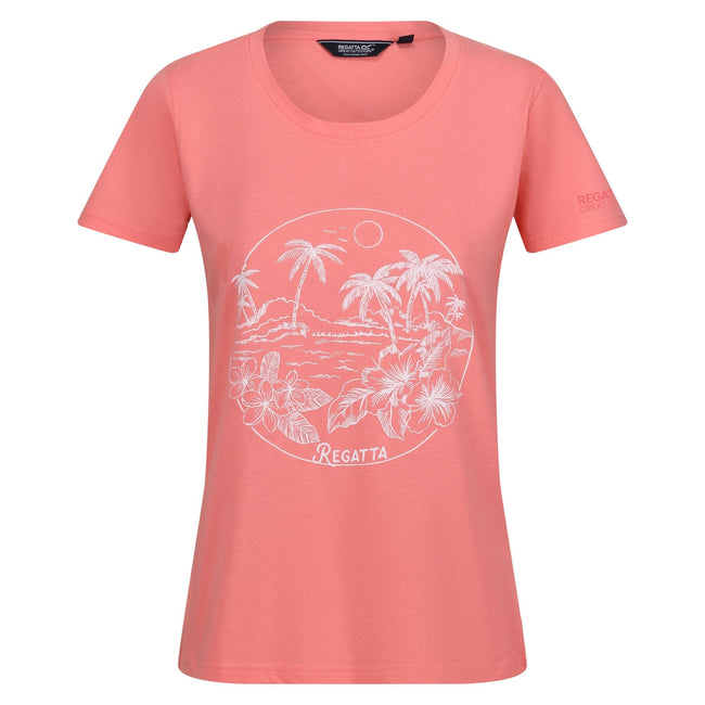 Shell Pink - Front - Regatta Womens-Ladies Filandra VIII Tropical Island T-Shirt