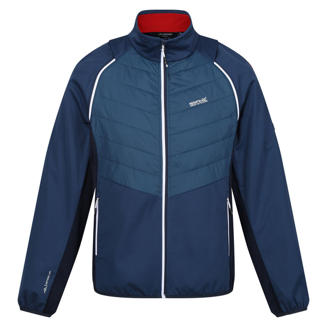 Moonlight Denim-Navy-Danger Red - Front - Regatta Mens Steren II Softshell Hybrid Jacket