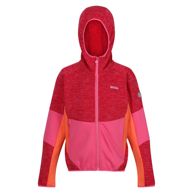 Pink Potion-Flamingo Pink-Satsuma - Front - Regatta Childrens-Kids Dissolver VIII Full Zip Fleece Jacket