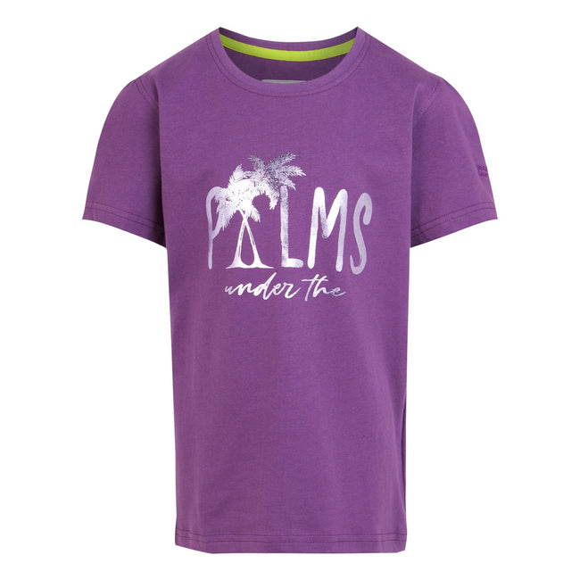 Sunset Purple - Front - Regatta Childrens-Kids Bosley VII Palm Tree T-Shirt
