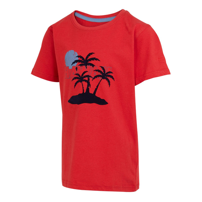Danger Red - Side - Regatta Childrens-Kids Bosley VII Hawaii Palm Tree T-Shirt