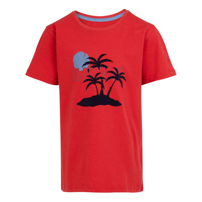 Danger Red - Front - Regatta Childrens-Kids Bosley VII Hawaii Palm Tree T-Shirt