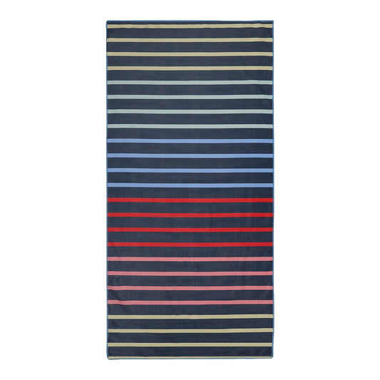 Navy - Front - Regatta Multi Stripe Beach Towel