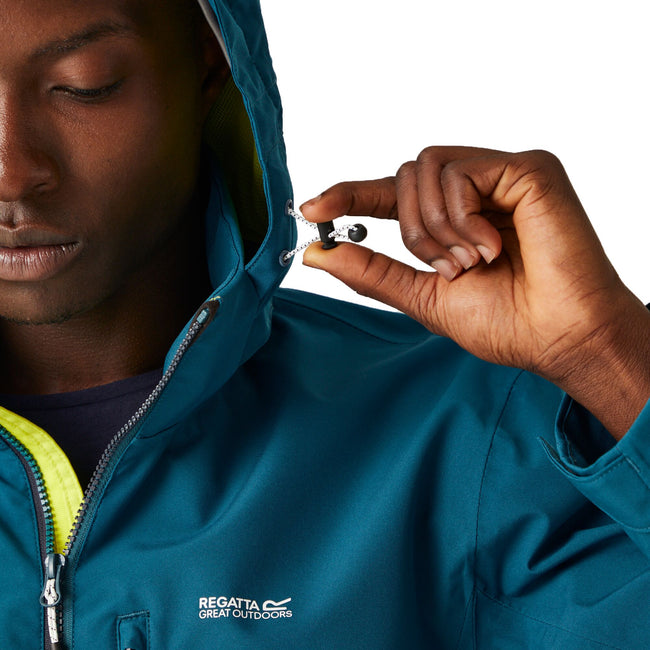 Moroccan Blue-Citron Lime - Lifestyle - Regatta Mens Bosfield II Waterproof Jacket