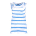 White-Sonic Blue - Front - Regatta Womens-Ladies Fariah Striped Sleeveless T-Shirt