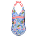 Blue-Green-Pink - Front - Regatta Womens-Ladies Flavia II Abstract Floral One Piece Swimsuit