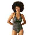 Black-White - Lifestyle - Regatta Womens-Ladies Flavia II Polka Dot One Piece Swimsuit