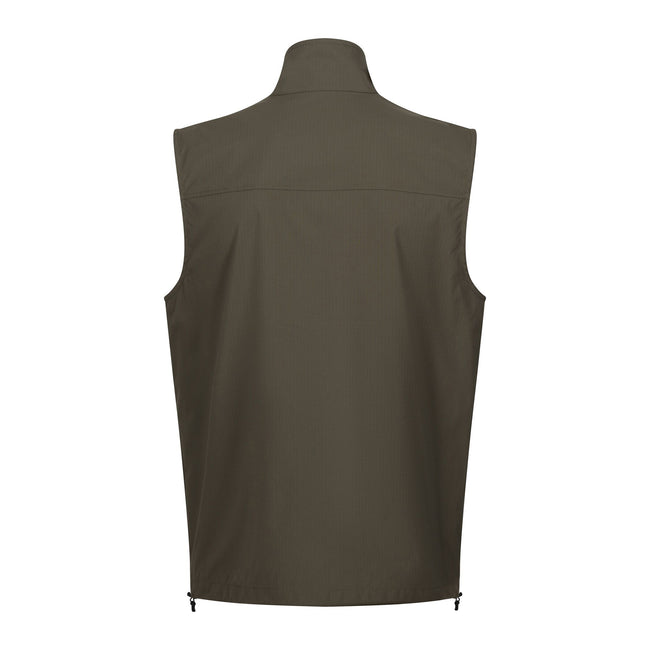 Dark Khaki - Back - Regatta Mens Travel Light Packaway Gilet