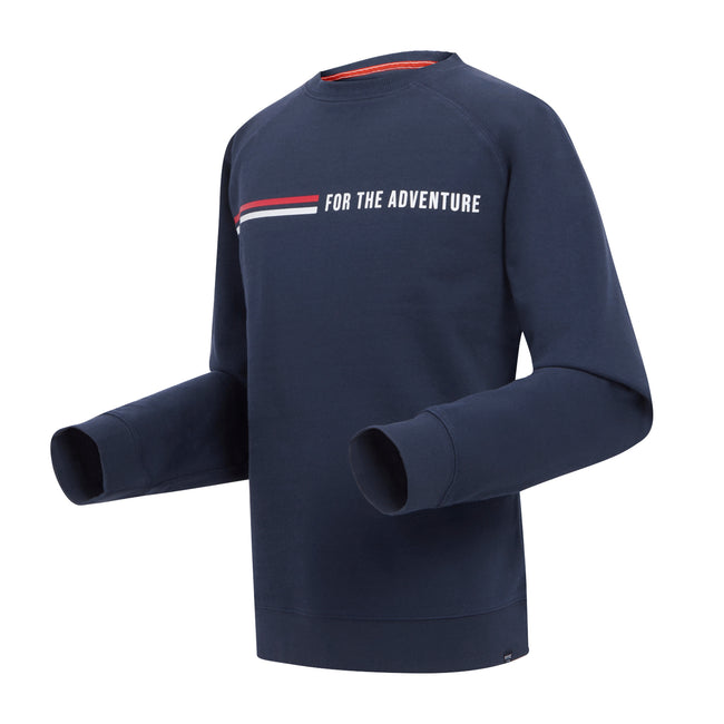 Navy - Side - Regatta Mens Nithsdale Stripe Crew Neck Sweatshirt