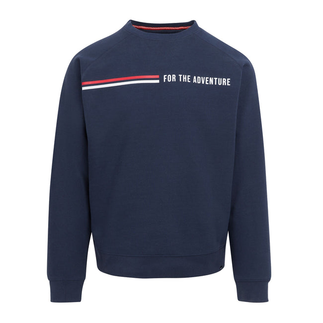 Navy - Front - Regatta Mens Nithsdale Stripe Crew Neck Sweatshirt